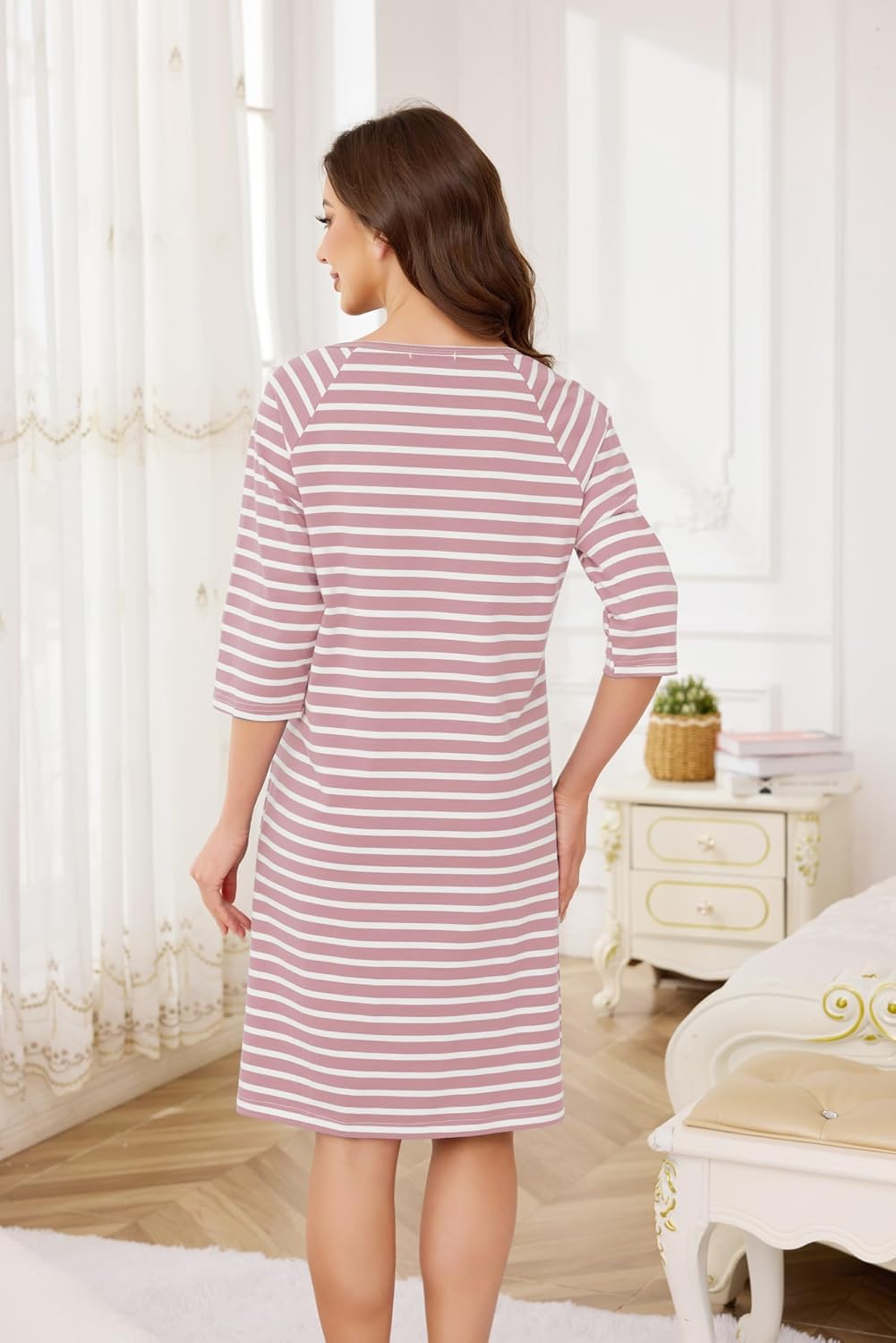 Thumbnail 3 de Vlazom Women 3 in 1 Cotton Nursing/Delivery/Labour Maternity Nightgown