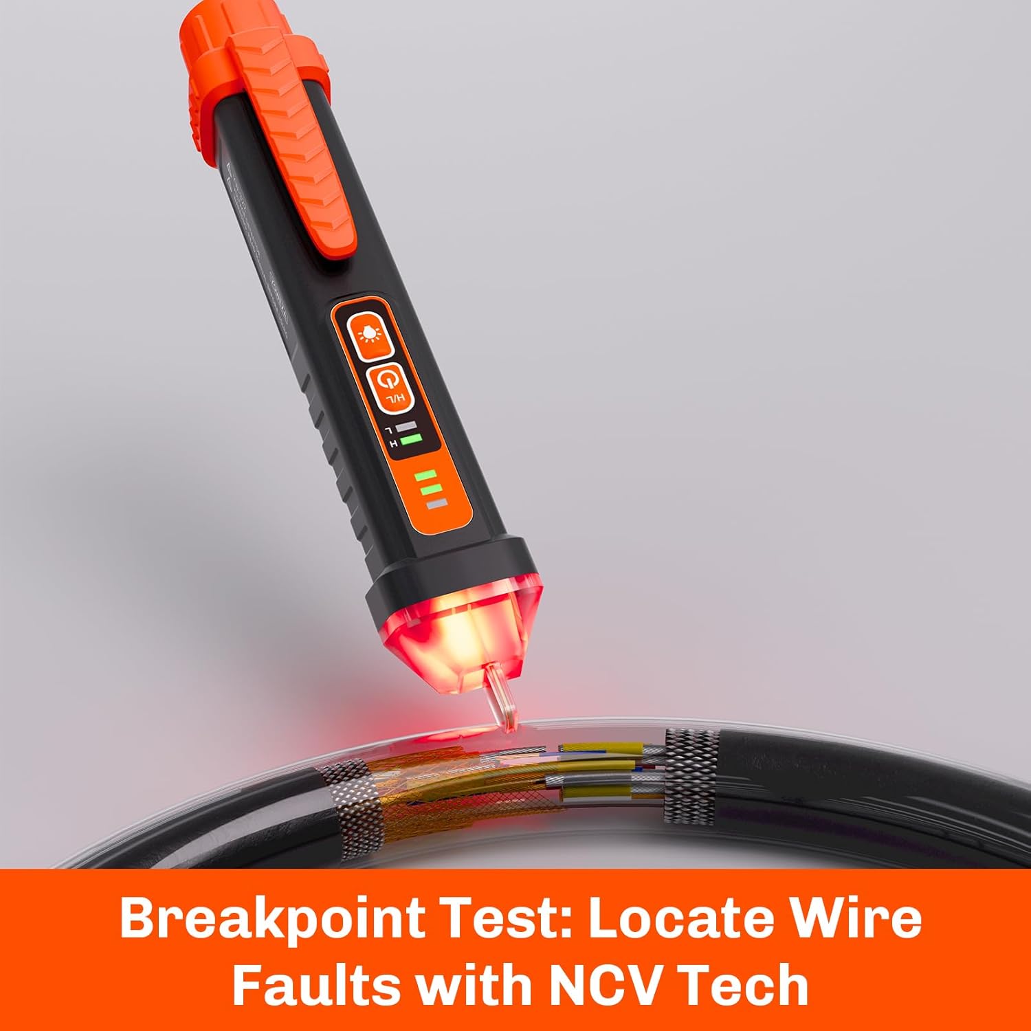 Detalle de YOWEXA Voltage Tester Pen Dual Range AC 12/48-1000V: Non-Contact Safe Voltage Detection