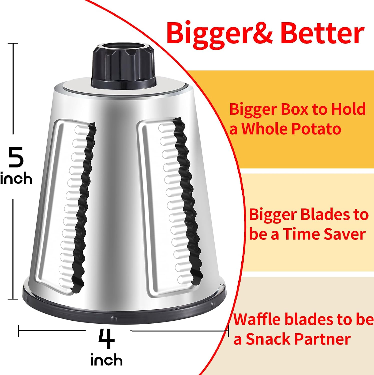Detalle 2 de Weltonhm Rotary Cheese Grater with 4 Stainless Steel Blades