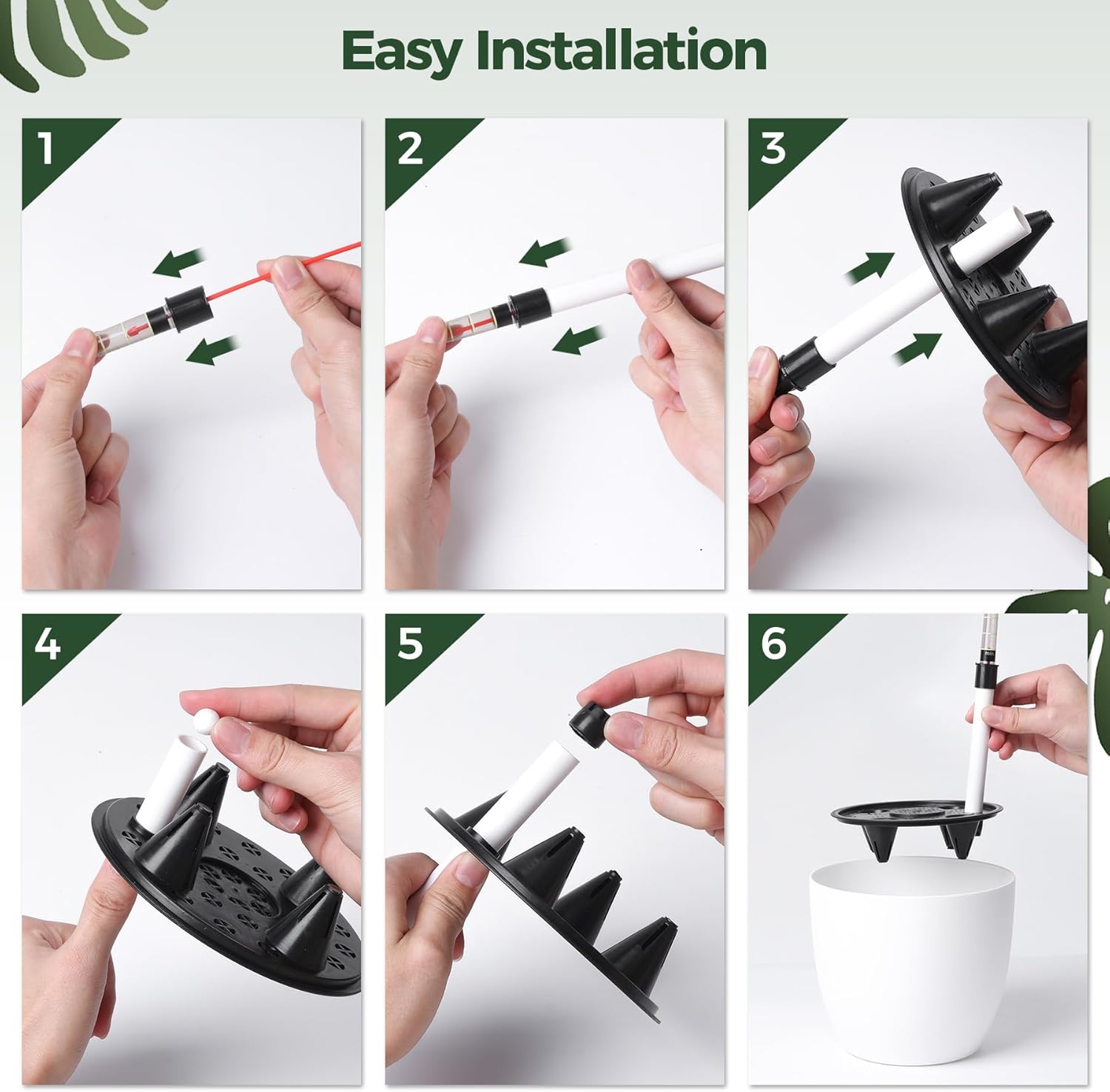 Detalle de T4Uvaso bianco 18 cm con sistema di autoirrigazione — set da 4 vasi per interno ed esterno