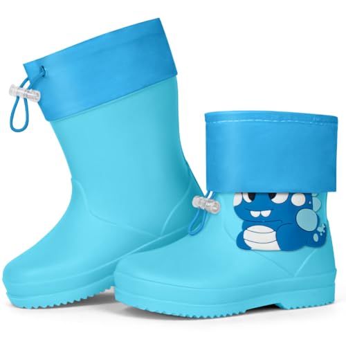 Thumbnail 8 de Aomig Stivaletti da pioggia per bambini in PVC, dinosauro blu, EU 22-23