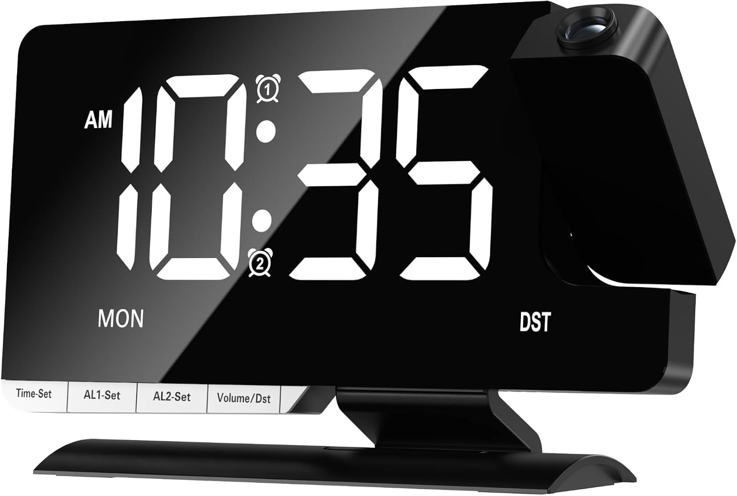 Detalle de Venchin Réveil Projection projectiewekker met 7,3-inch ledscherm en dubbel alarm