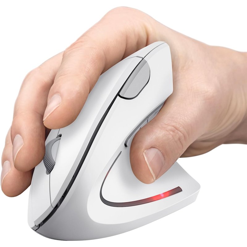 Detalle 2 de Trust Verto Ratón ergonómico vertical inalámbrico 1600 DPI blanco 🖱