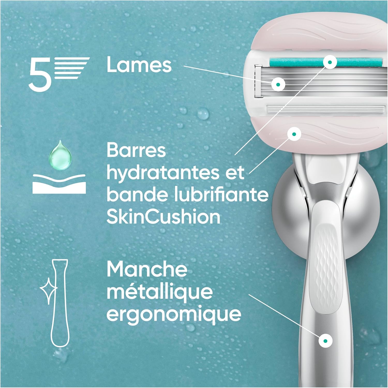 Thumbnail 2 de Gillette Venus Pro ComfortGlide – lot de 10 recharges (5 lames) pour peaux sèches et sensibles, avec protection de voyage