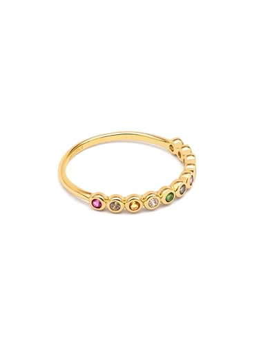 Detalle de SINGULARU Anillo Orbit, latón baño oro 18Kt talla 16 💍