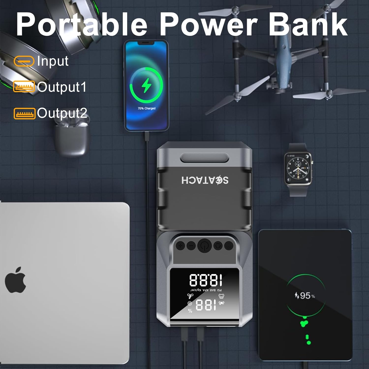 Thumbnail 4 de Jump Starter with Air Compressor 6000A
