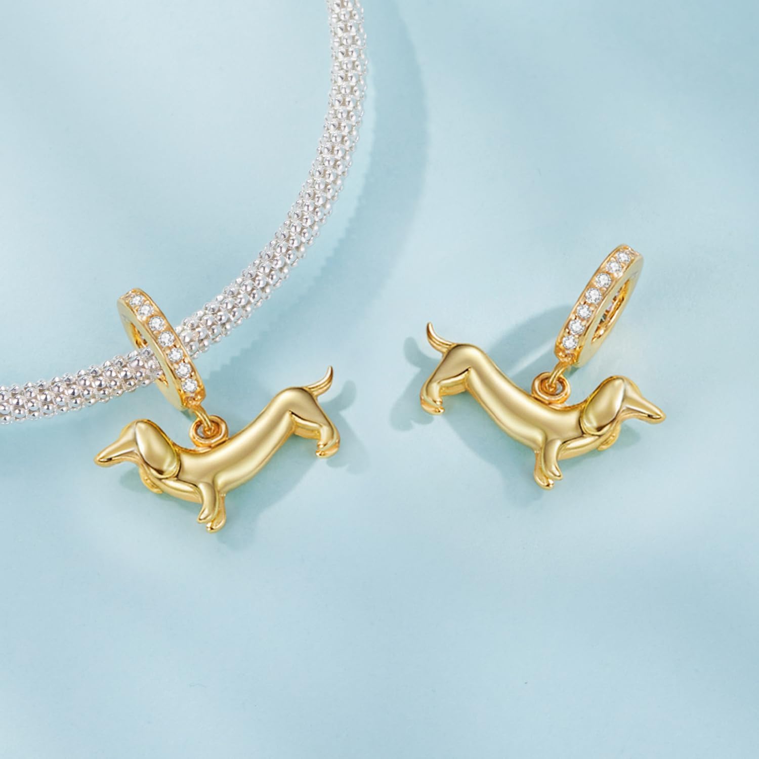 Detalle 2 de Dackel Charm 925 Sterling Silber 4,5–5 mm