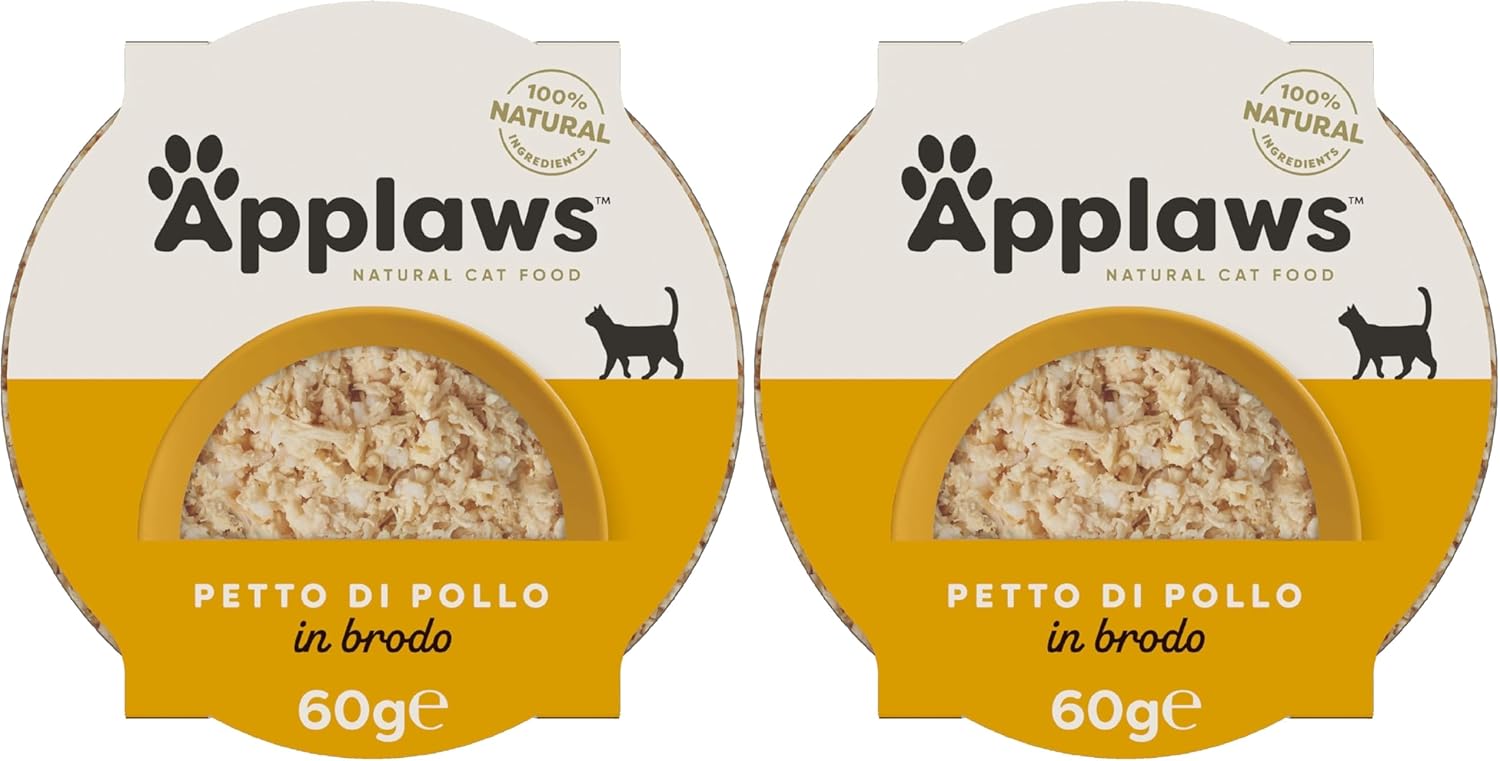 Thumbnail 4 de Applaws 100% nourriture humide naturelle pour chats adultes – blanc de poulet et riz en bouillon, 10 pots de 60 g