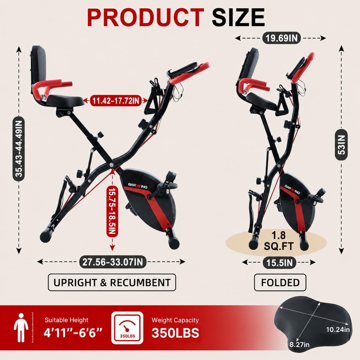 Thumbnail 6 de BARWING Stationary Exercise Bike