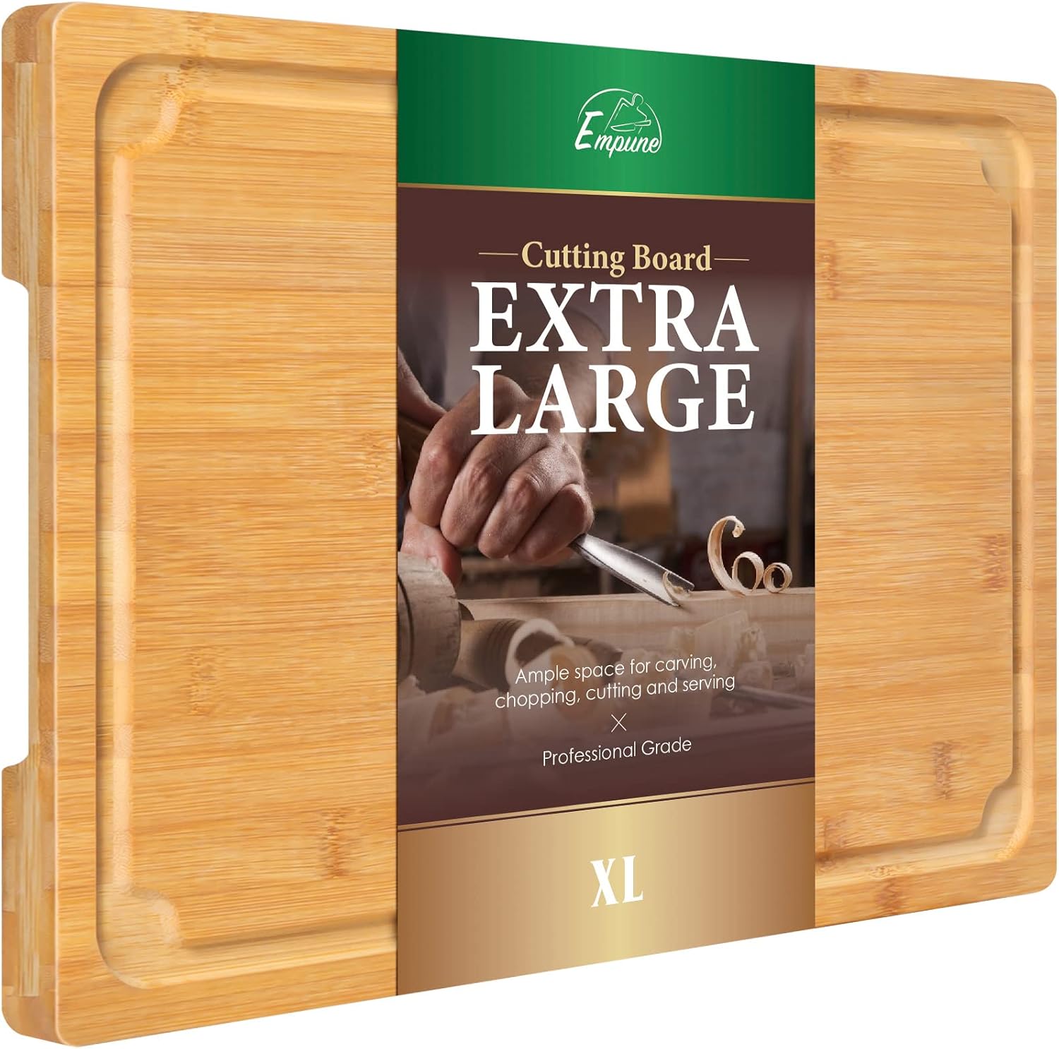 Detalle de Extra Large Bamboo Cutting Board, 17.6" ⚙