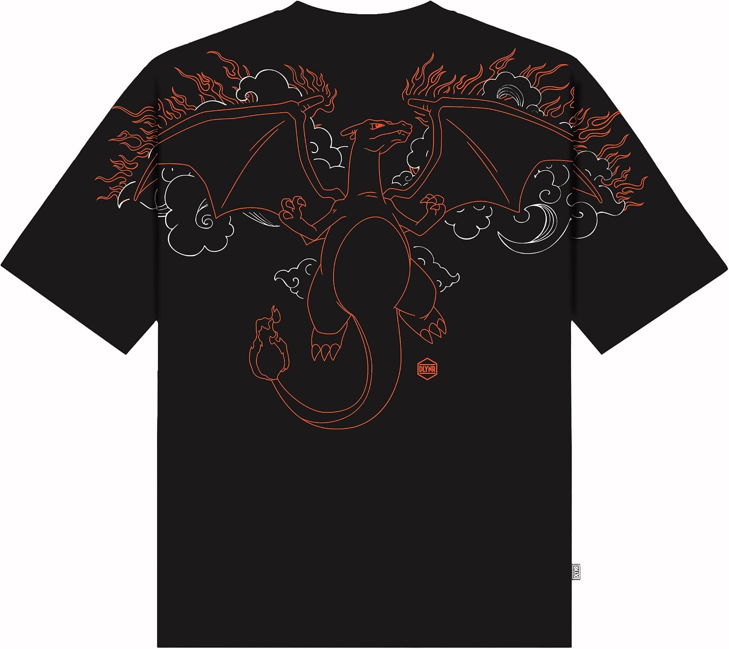 Detalle de Dolly Noire x Pokémon Maglietta Charizard Over Kimono - Nero, unisex, cotone 100%