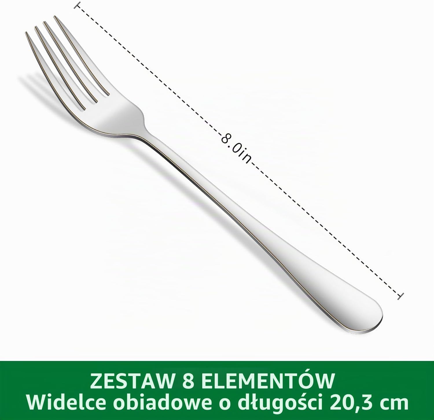 Detalle 2 de DEHOV T1010 – widelce obiadowe ze stali nierdzewnej, 20,5 cm, 8 szt.