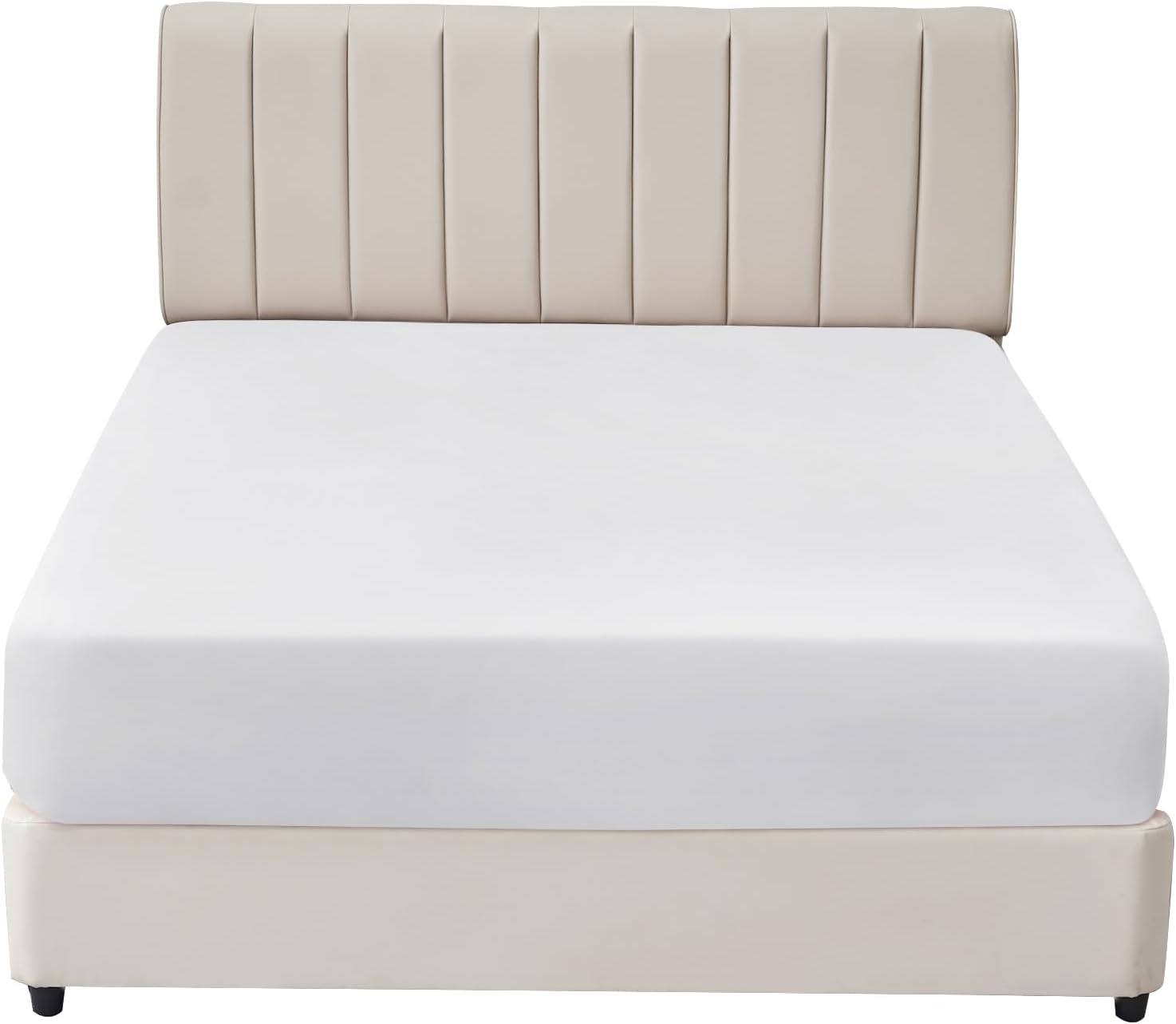 Thumbnail 1 de Aisbo King Size Extra Deep Fitted Sheet in White (16 inch / 40 cm pocket) – Brushed Microfibre