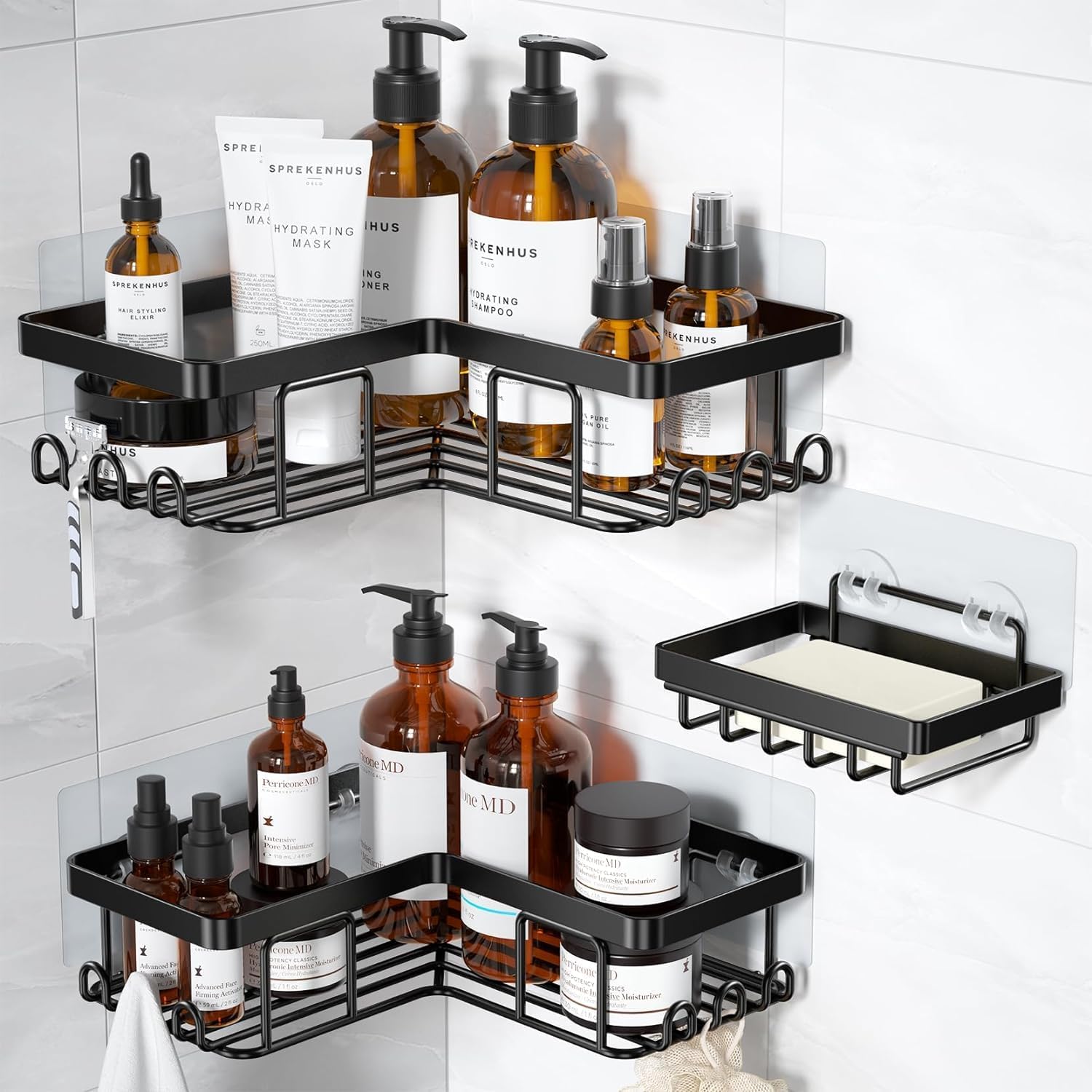 YASONIC Shower Caddy with 12 Hooks ⚙