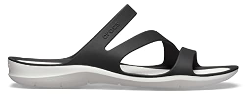 Detalle de Crocs Swiftwater Sandal W: sandalia de agua sin cordones para mujer (Black/White) 36-37 EU