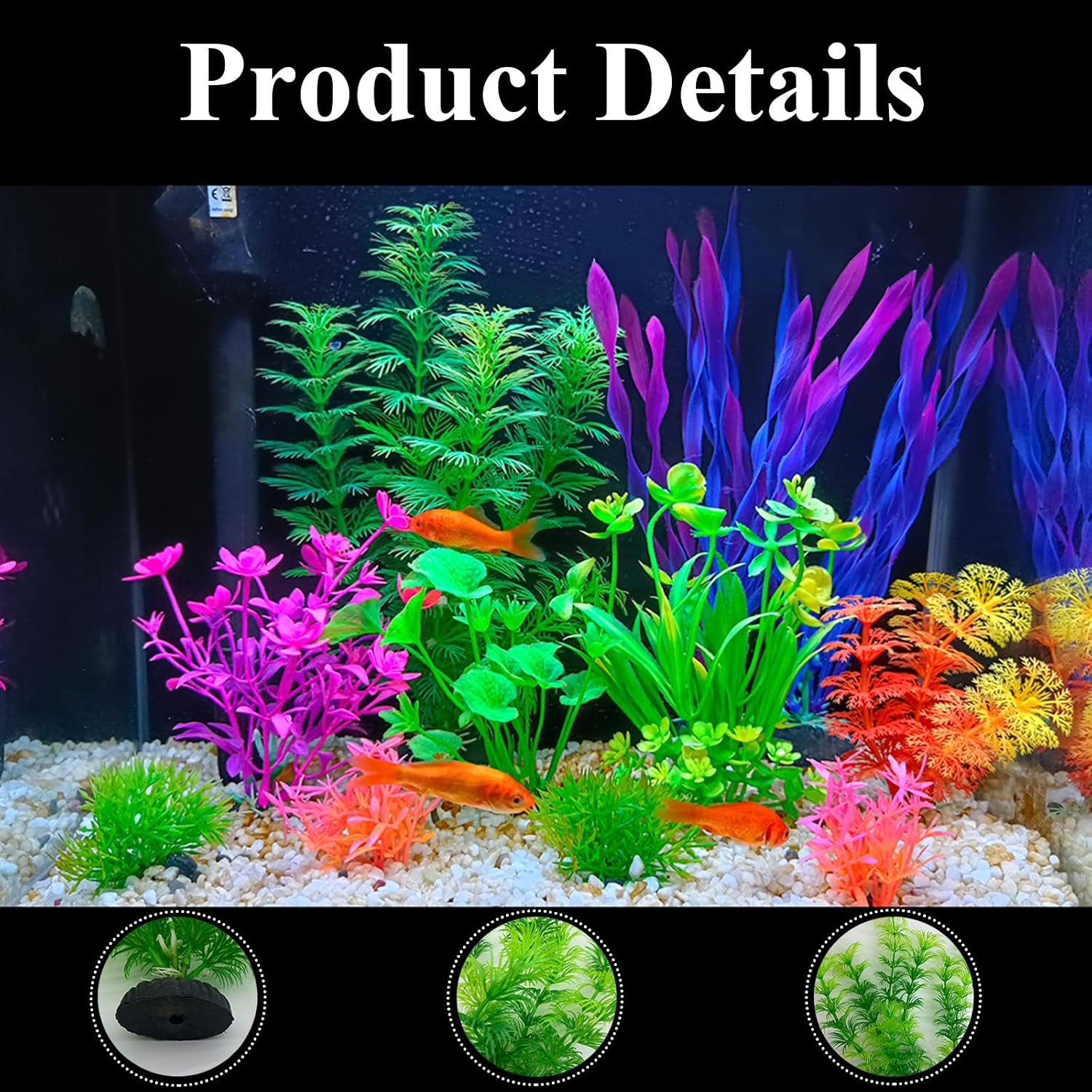 Detalle de Oenothera 32 Pieces Aquarium Plants Artificial – Multicolor Plastic Decorations for Fish Tanks