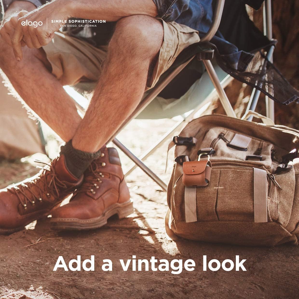 Thumbnail 2 de elago Coque en cuir avec mousqueton pour AirPods 3 – Étui en cuir de vachette naturel (brun)