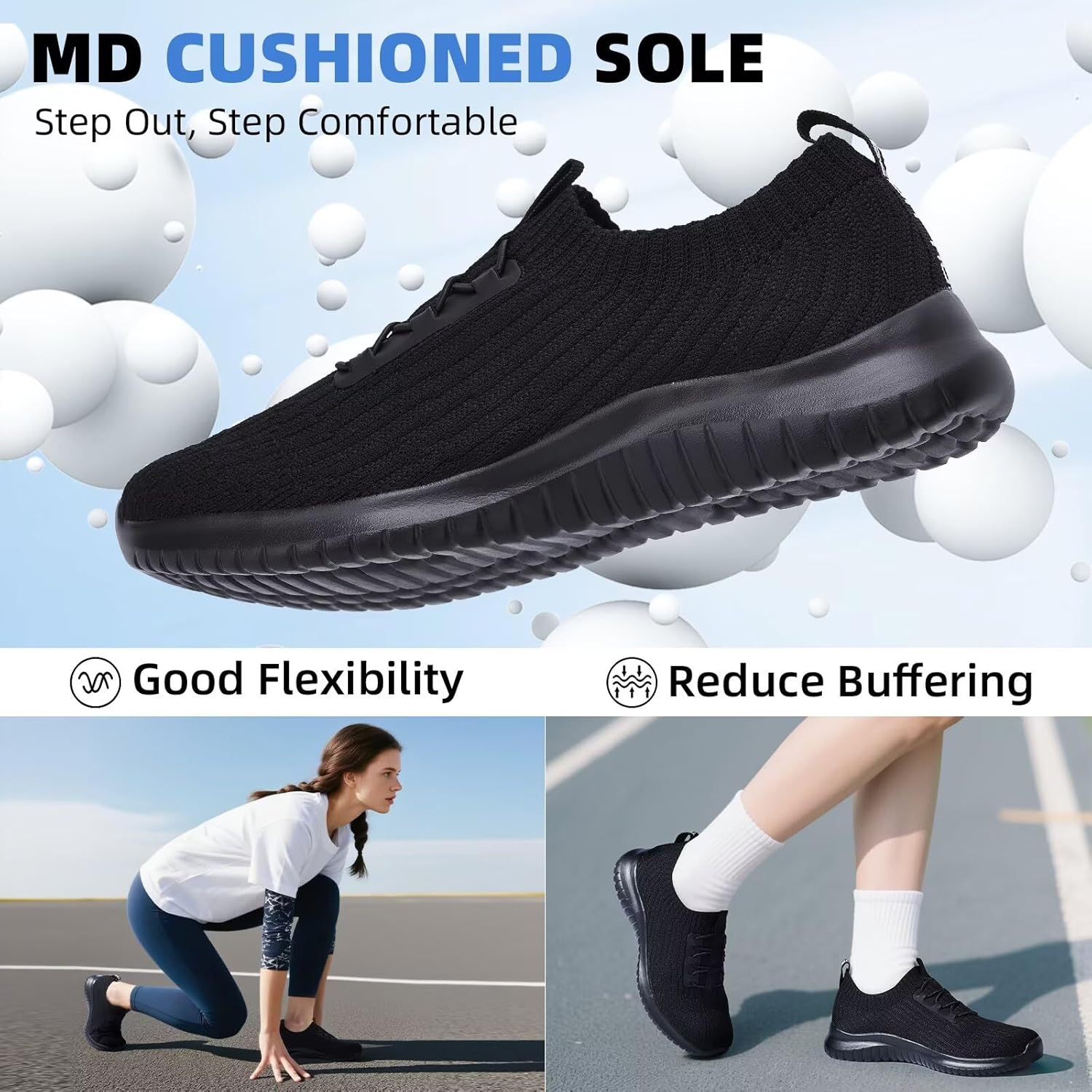 Thumbnail 3 de TIOSEBON Slip On Shoes Women — Lightweight Breathable Casual Trainers with Memory Foam