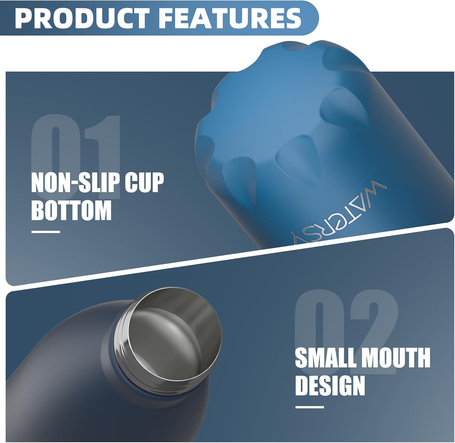 Thumbnail 1 de WATERSY Stainless Steel Insulated Water Bottle (500ml) – Double Walled Vacuum Flask in Deux Teal