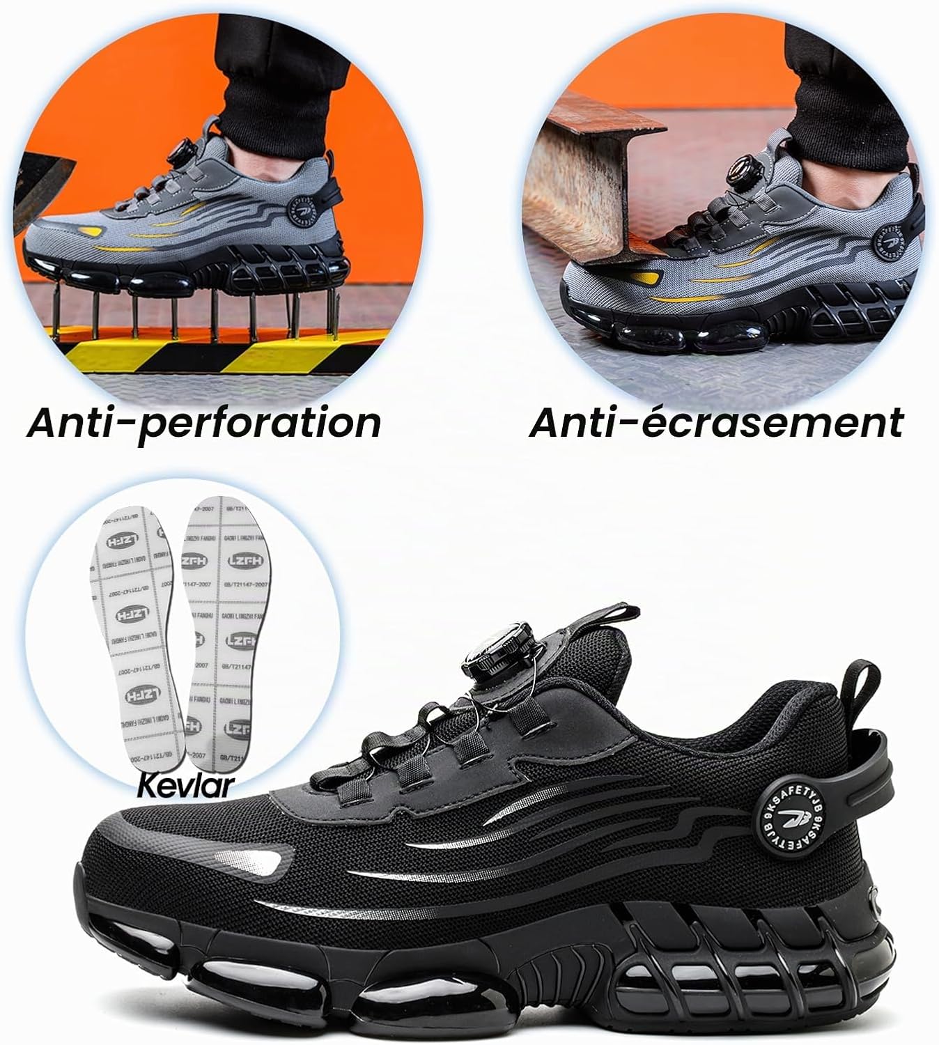 Detalle 2 de Gugifcto veiligheidsschoenen als sneakers met stalen neus en antislipzool