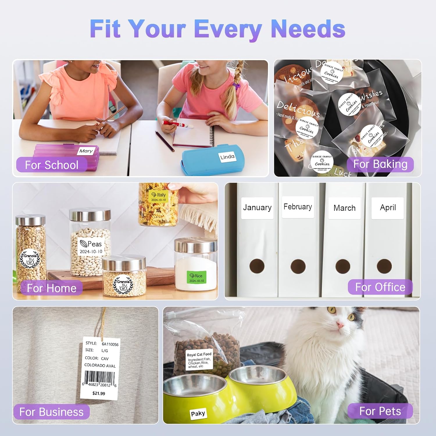 Thumbnail 6 de CLABEL 221B Mini stampante portatile per etichette termiche con Bluetooth e codici a barre (viola)