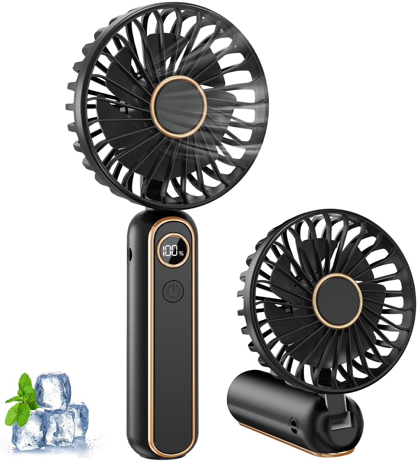 Detalle de PALATALA Handheld Fan: Powerful 6-Speed Portable USB-C Fan with 4000mAh Battery and LED Display