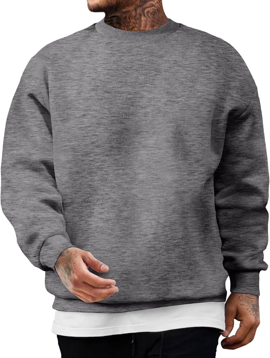 Thumbnail 5 de JMIERR Sweatshirt Herren Baumwolle Rundhals Hoodie Pullover 🍂