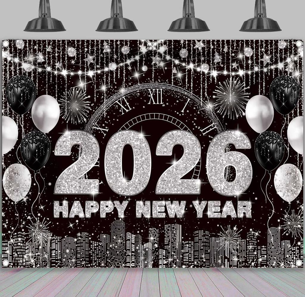 Thumbnail 1 de BINQOO 2026 New Year Eve Backdrop 7x5 ft 🎉