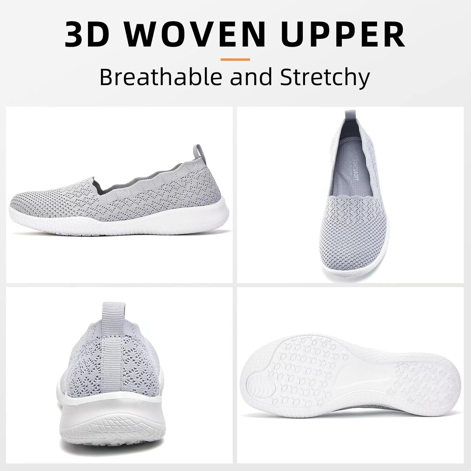 Thumbnail 6 de Puxowe Women's Walking Shoes: Lightweight Knit Slip-On Sneakers