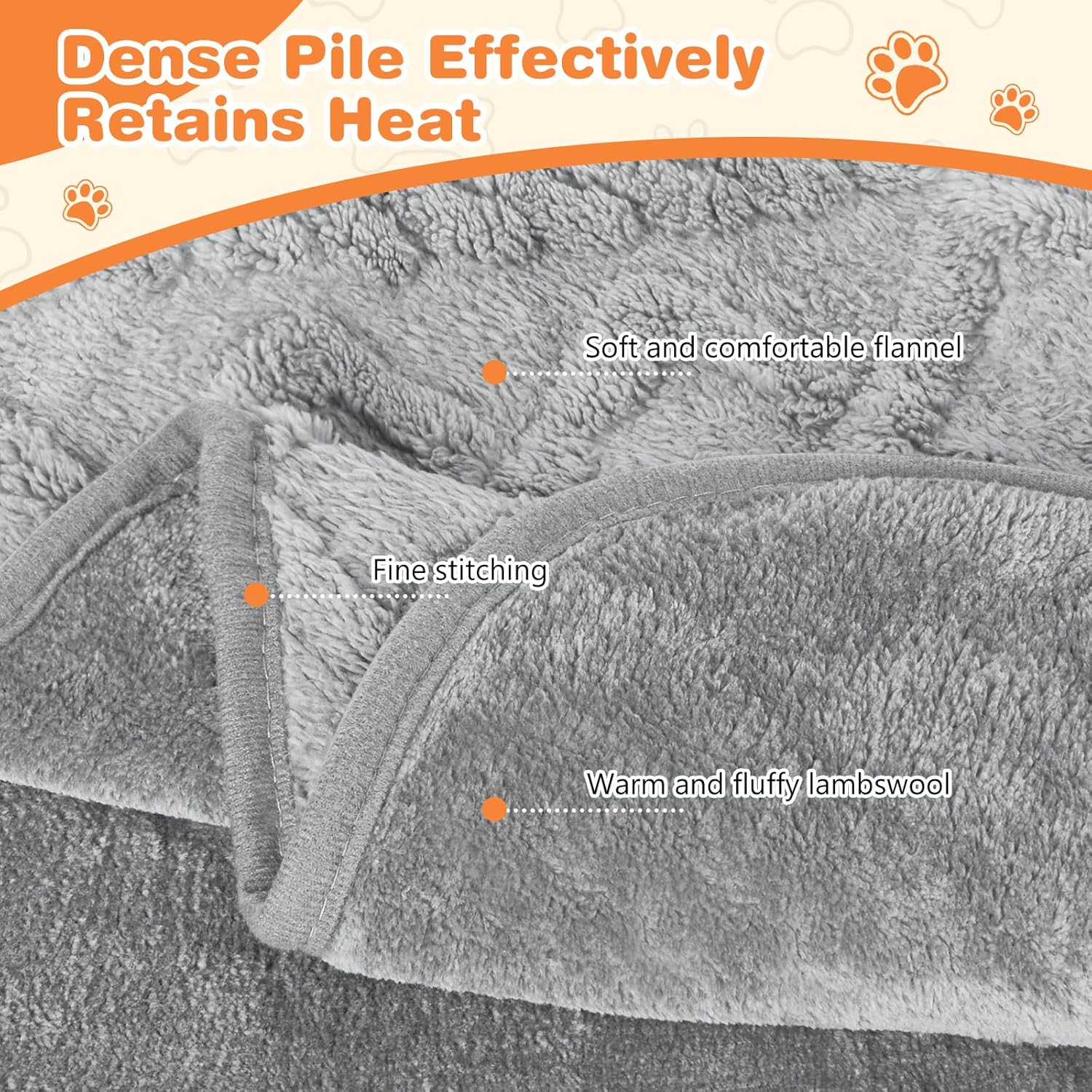 Detalle de Omtofo Coperta Impermeabile 100×75 cm per Cani di Taglia Media: Calda, Reversibile e Protettiva