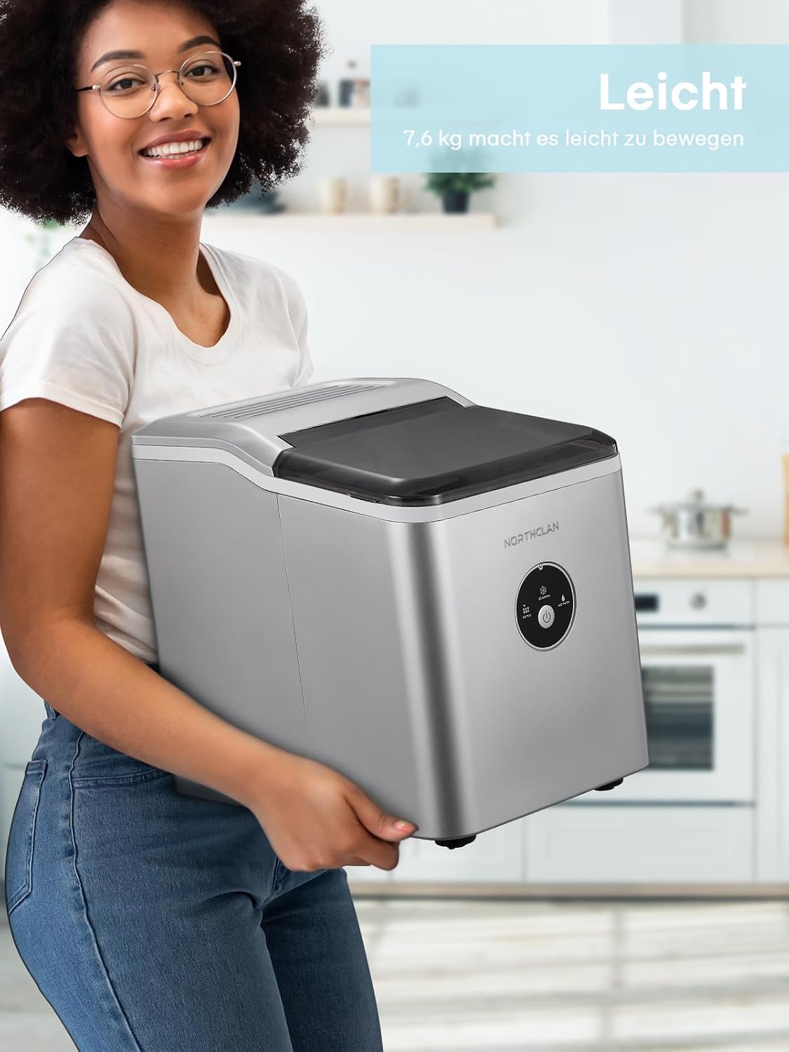 Thumbnail 6 de Eiswürfelmaschine 14 kg/24 Stunden (9 Eiswürfel in 6–8 Minuten) mit LED-Display & Schaufel – Ice Maker für Zuhause und Büro