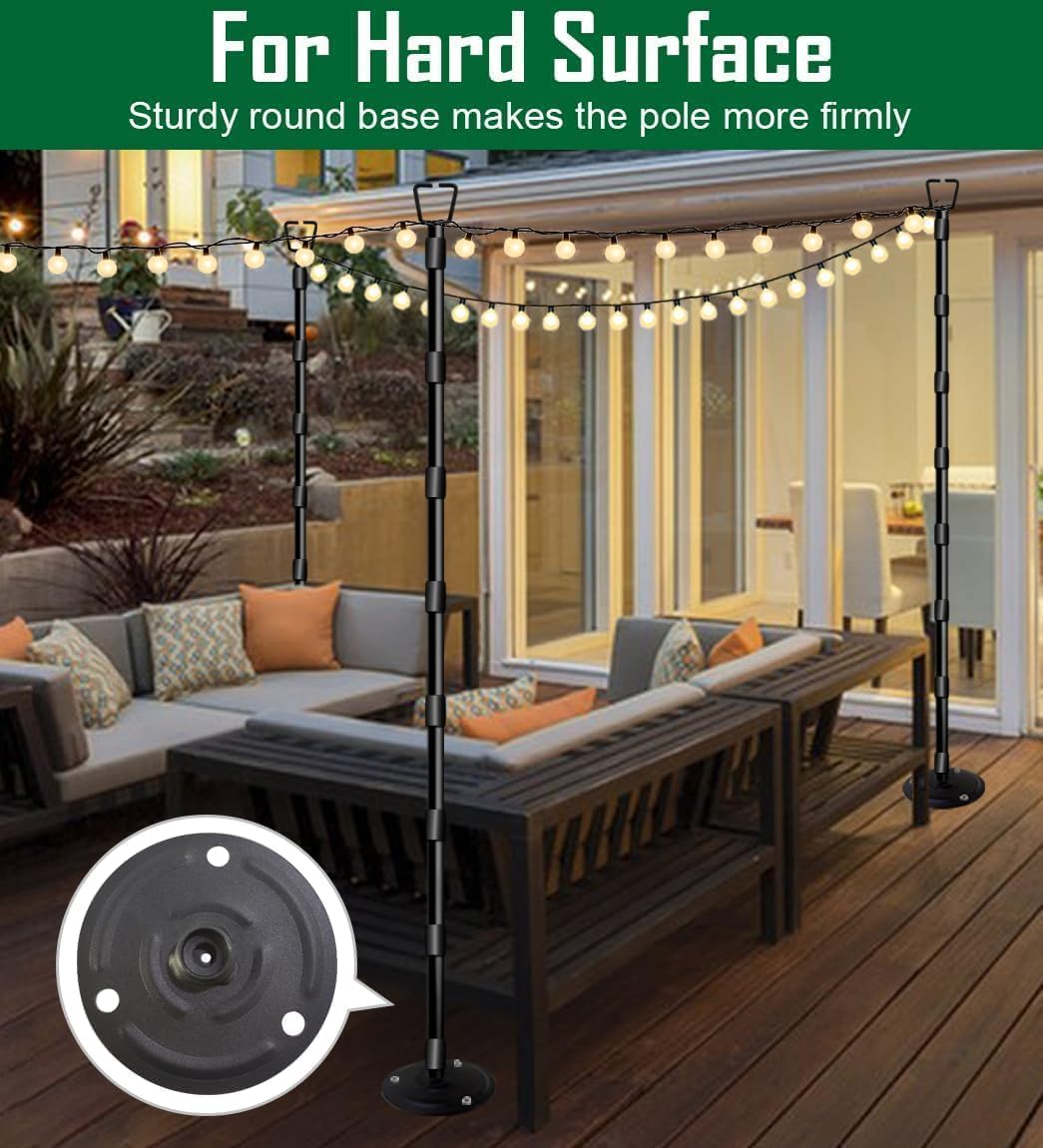 Detalle de HoldOneLight String Light Pole 10 ft Outdoor