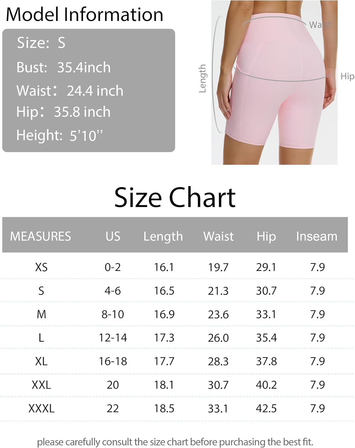 Thumbnail 6 de THE GYM PEOPLE Women's 8'' High-Waist Cycling Shorts with Side Pockets