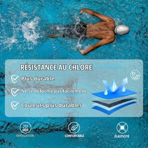 Detalle de AMZSPORT Maillot de Bain Homme Short de Bain à Séchage Rapide – Bleu, L