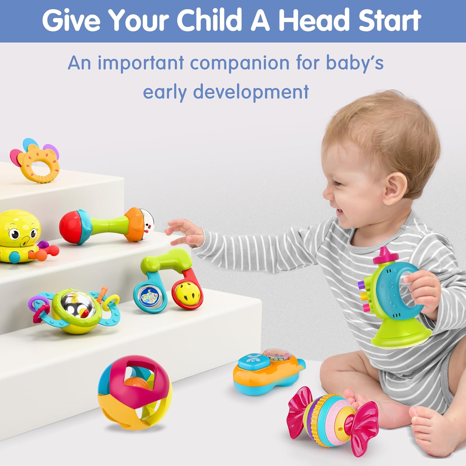 Thumbnail 6 de iPlay iLearn 10pcs Baby Rattles Set for Infants