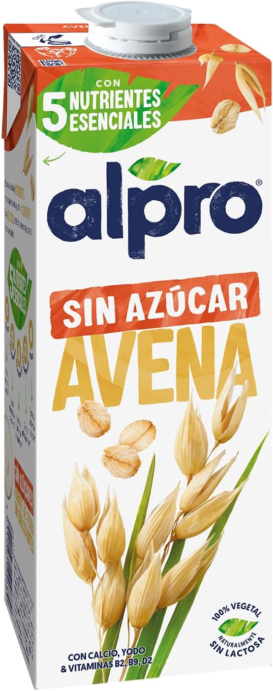 Detalle de Alpro Bebida de Avena Sin Azúcar 🥣 Pack 6 x 1L