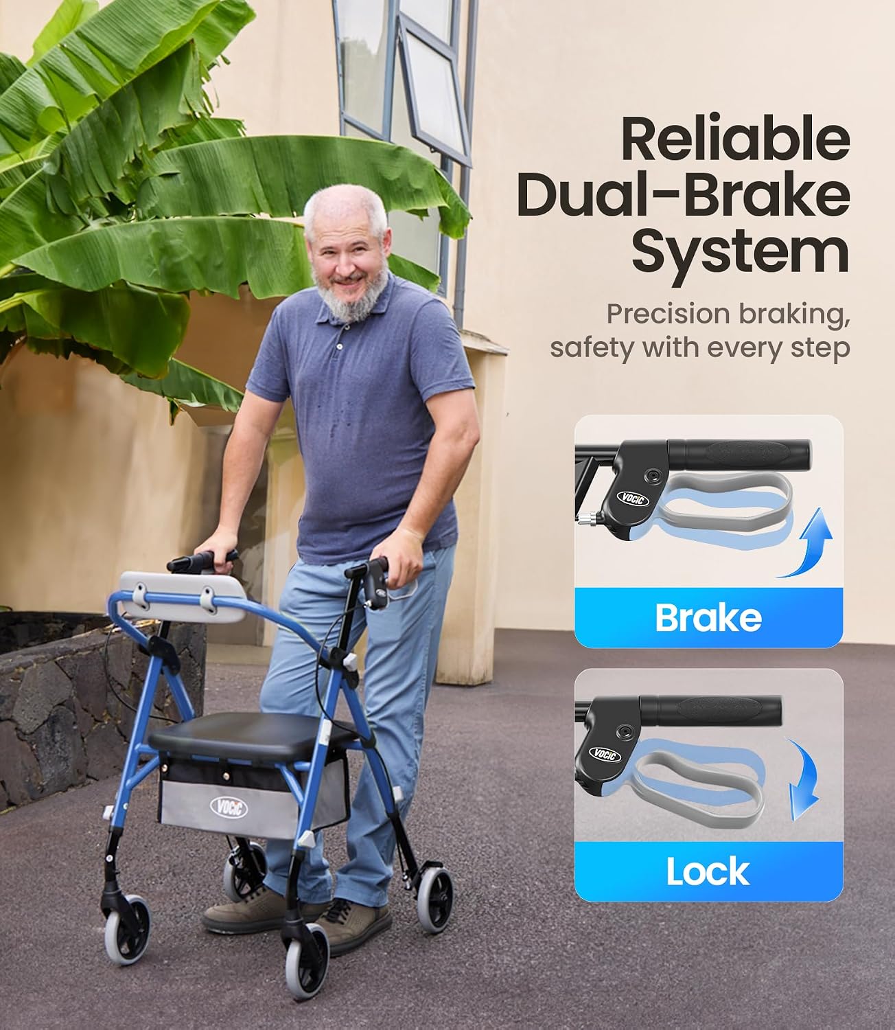 Thumbnail 4 de VOCIC Z11 Walkers for Seniors: Sturdy, Ergonomic Rollator with Seat and All-Terrain Versatility