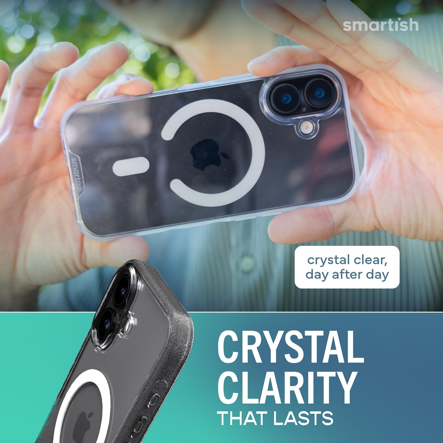 Thumbnail 3 de Smartish iPhone 17 MagSafe Clear Case (Gripmunk) – Slim Anti-Yellowing Protective Cover