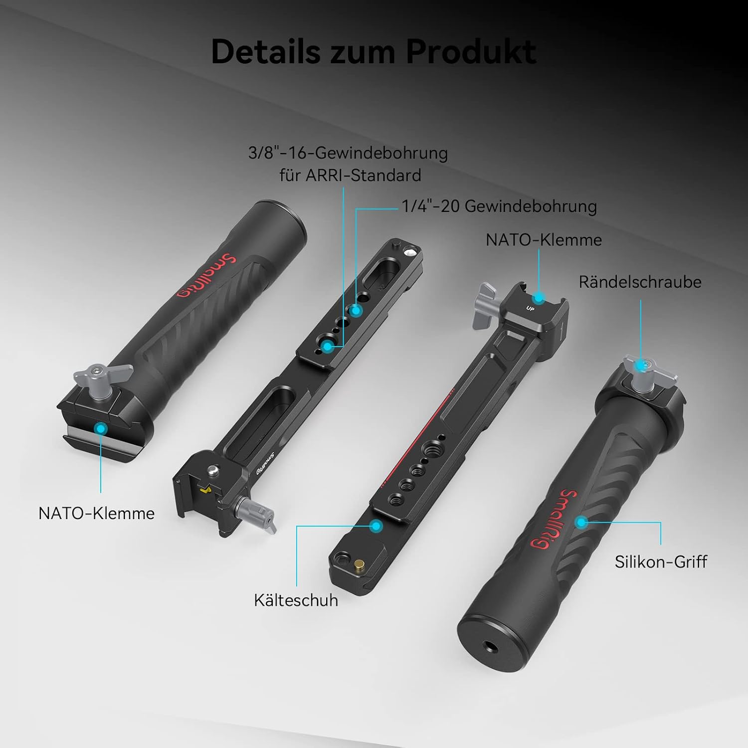Detalle 2 de SMALLRIG Dual Handgriff 3027 für DJI RS 2/RSC 2/RS 3/RS 3 Pro und RS 4 Pro