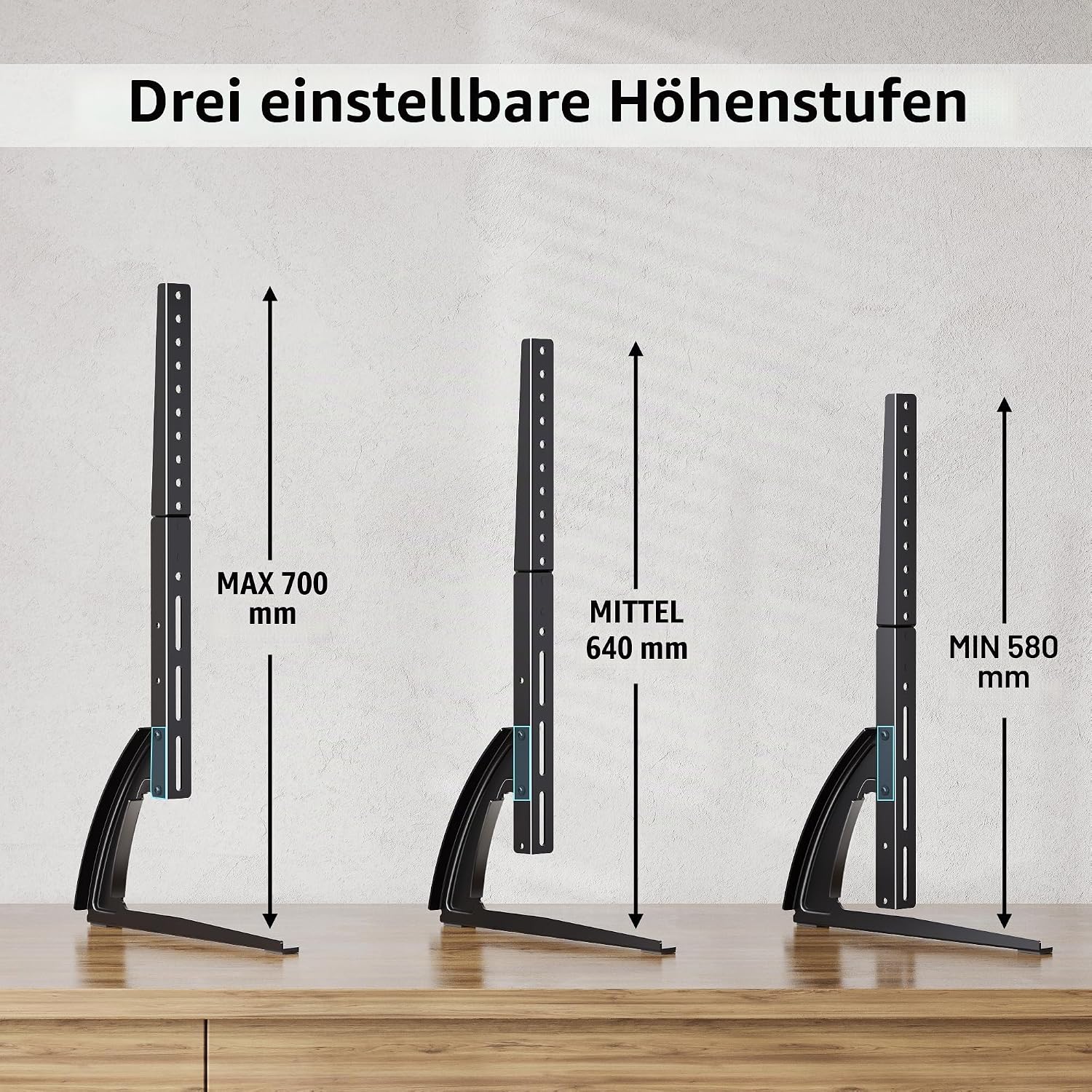Detalle 2 de BONTEC TV Standfuß 22–65 Zoll höhenverstellbar