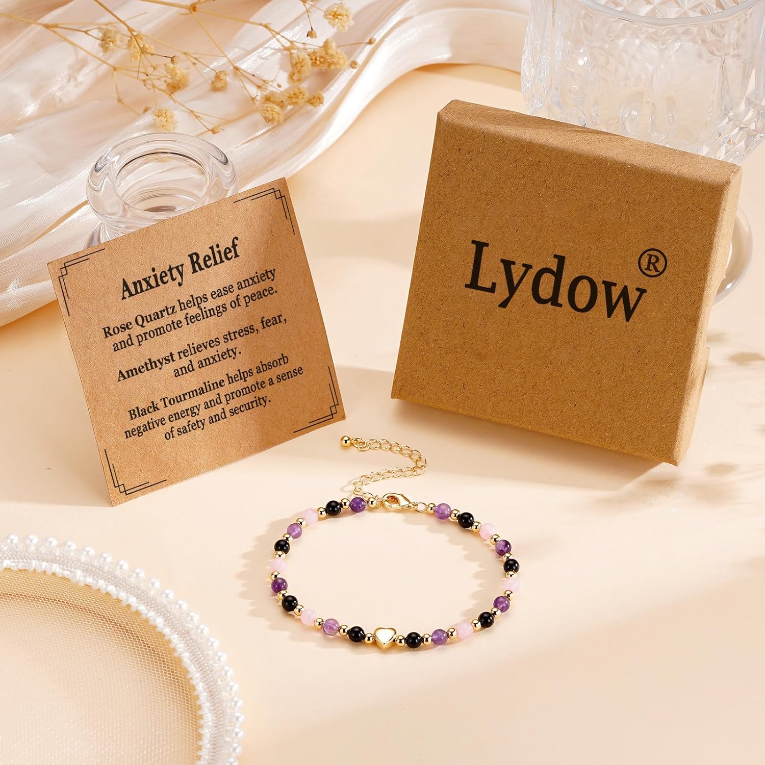 Detalle 2 de Lydow Natural Crystal Bracelet, 6.5-Inch