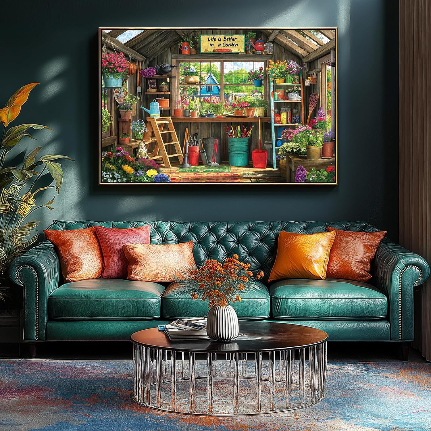 Thumbnail 3 de PuzzOne 1000-Piece Adult Jigsaw Puzzle: Charming Potting Shed Garden Shed Scene