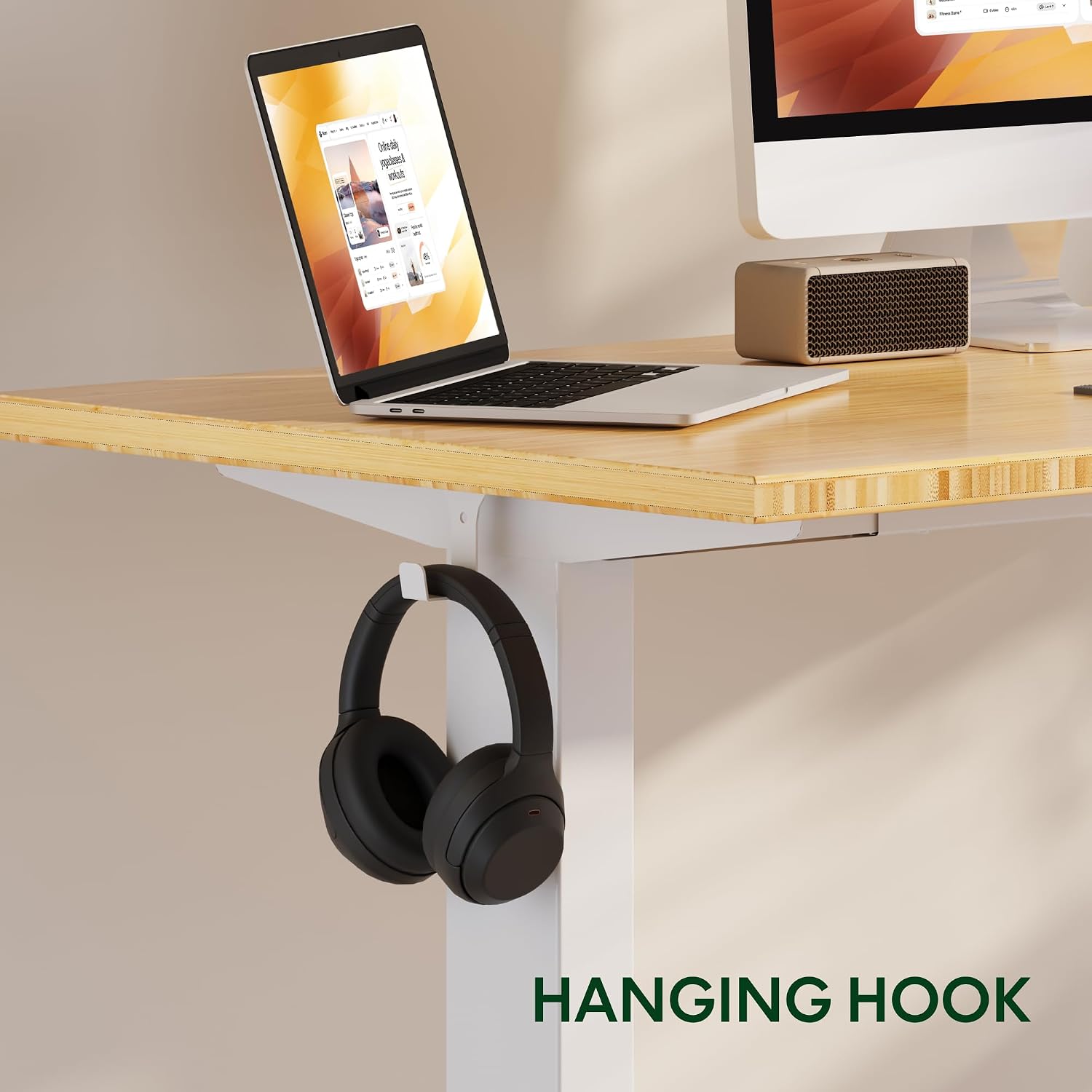 Thumbnail 6 de FLEXISPOT EN2 EN1S+C-R5528LB-ZB Electric Standing Desk Bundle, 55" x 28