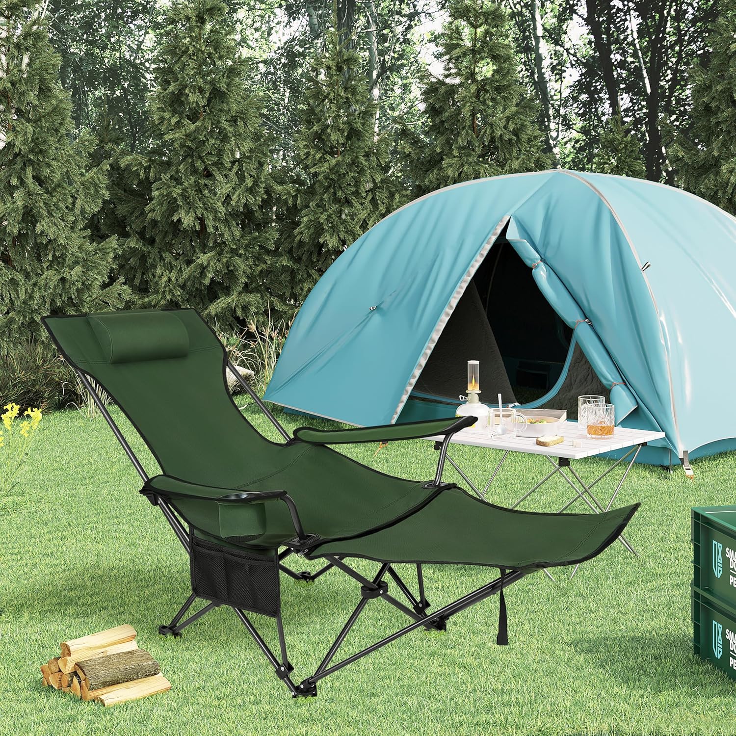 Thumbnail 5 de WOLTU Campingstuhl 2er-Set Faltbar mit Fußablage – 2-in-1 Strandstuhl zum Sitzen oder Liegen