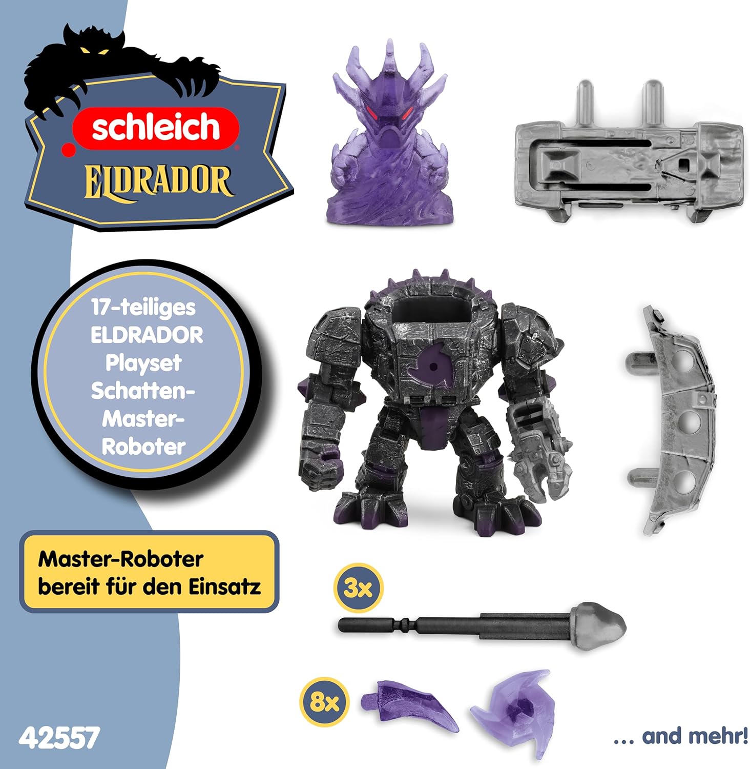 Thumbnail 4 de SCHLEICH Eldrador Schatten Master-Roboter 42557 mit Mini Creature 17 Teile