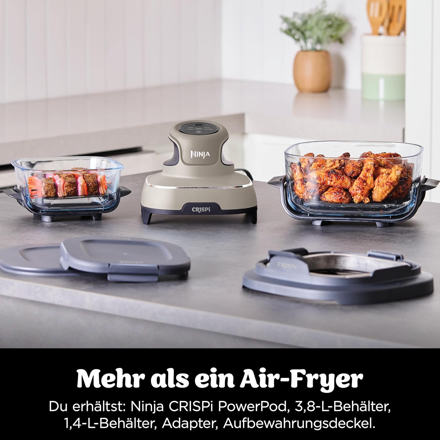 Thumbnail 1 de Ninja CRISPi Tragbare Air Fryer Heißluftfritteuse 3,8 l – 4-in-1, Stein FN101EUST
