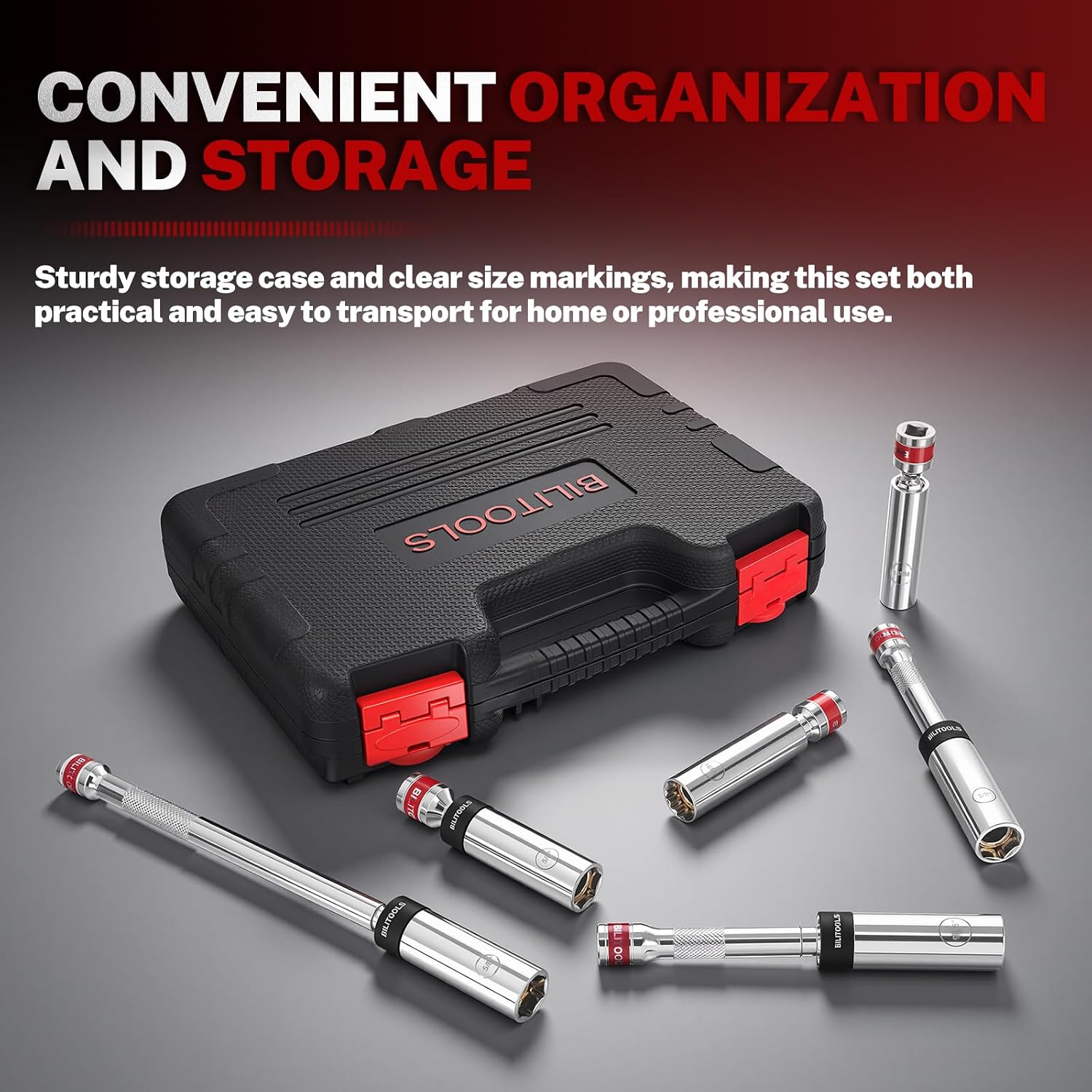 Thumbnail 6 de BILITOOLS B1R95314 7-Piece Magnetic Swivel Spark Plug Socket Set, 3/8-Inch Drive