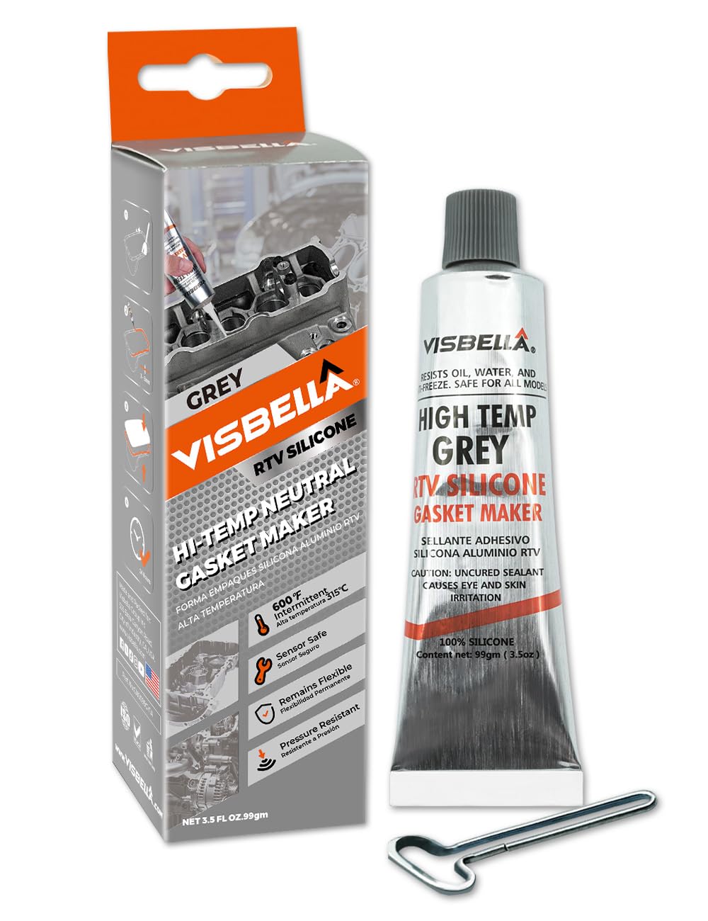 Thumbnail 6 de Visbella Hochtemperatur RTV Dichtung 99 g Rot