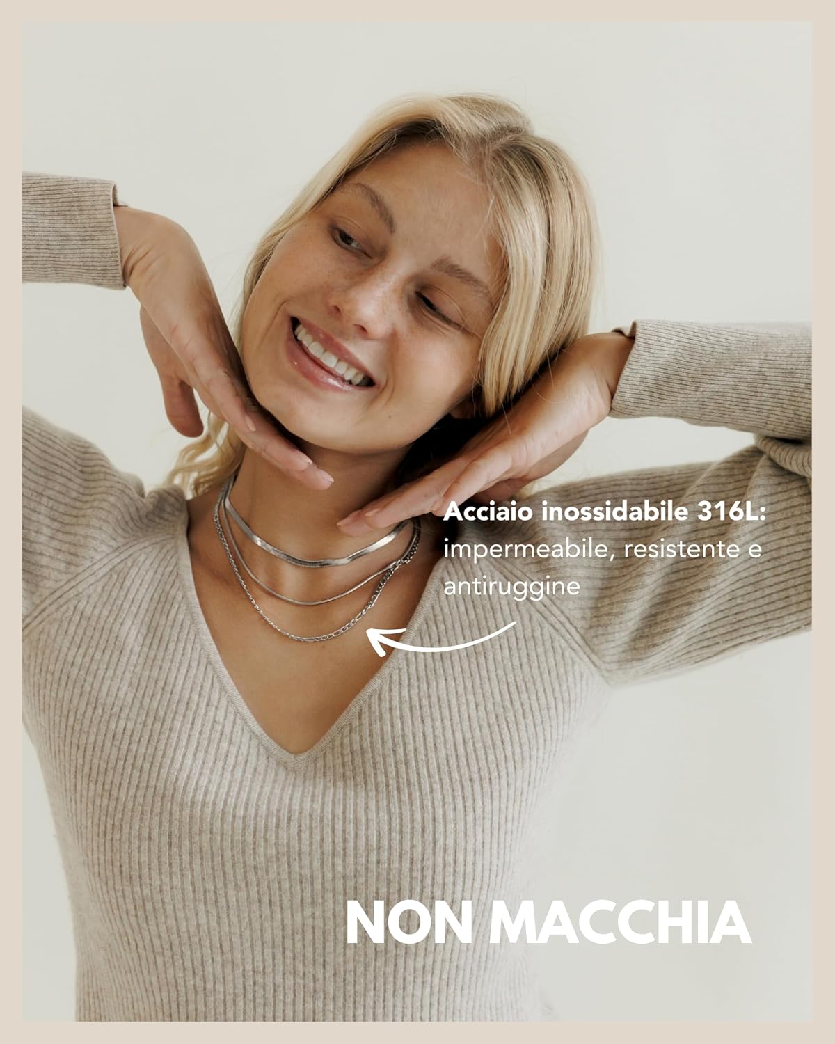 Detalle de GD GOOD.designs collane donna in acciaio 316L