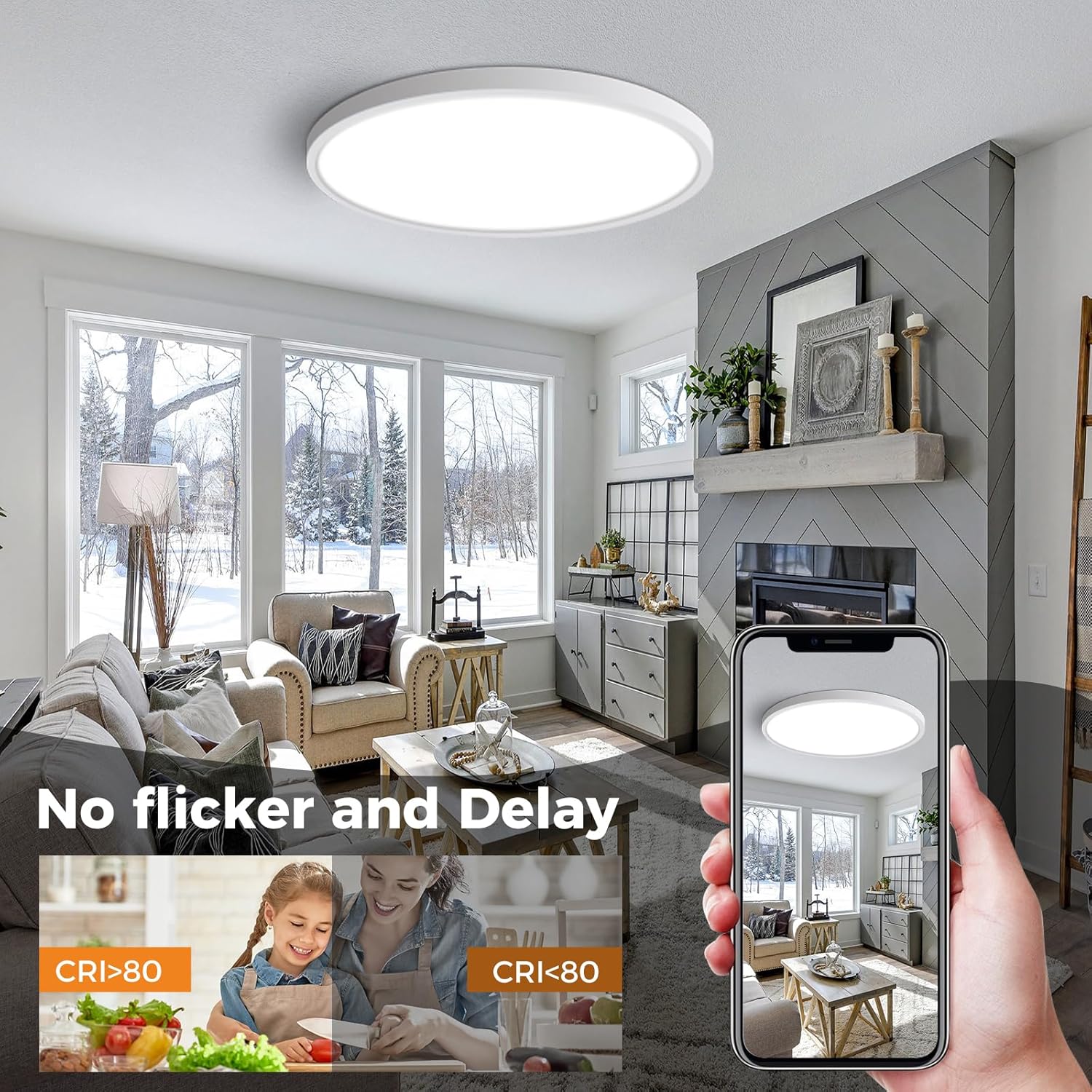 Thumbnail 4 de slochi Plafoniera LED da soffitto 24W rotonda 30/40/65 2800 lm, IP44